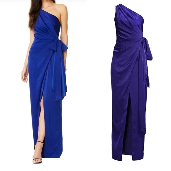 Aidan Mattox One-Shoulder Satin Gown - Picture 11 of 11